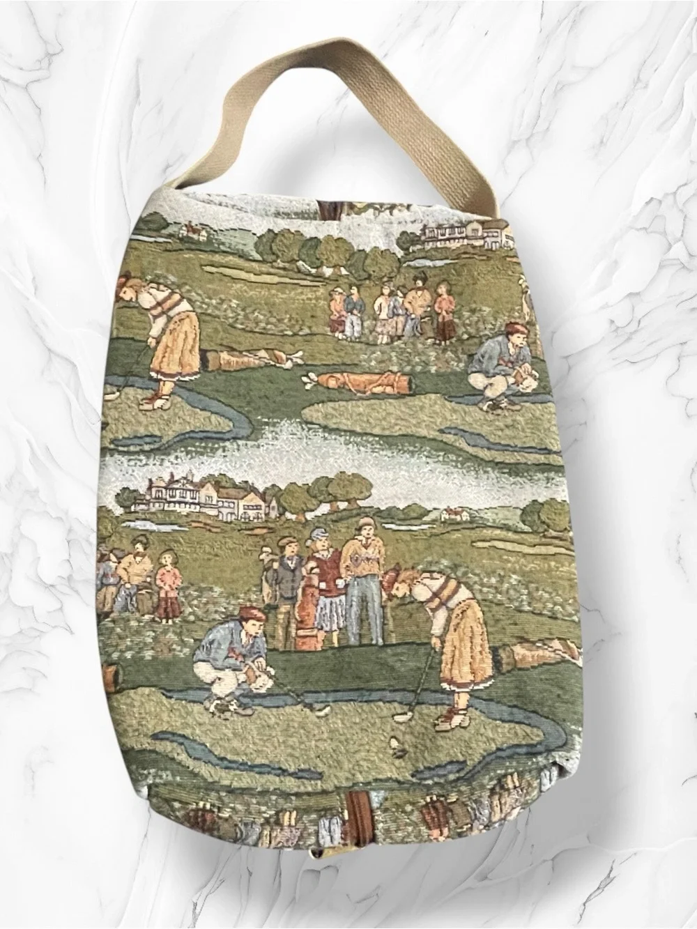 Vintage Holdings Tapestry Golf Shoe Bag Travel Case Zippered